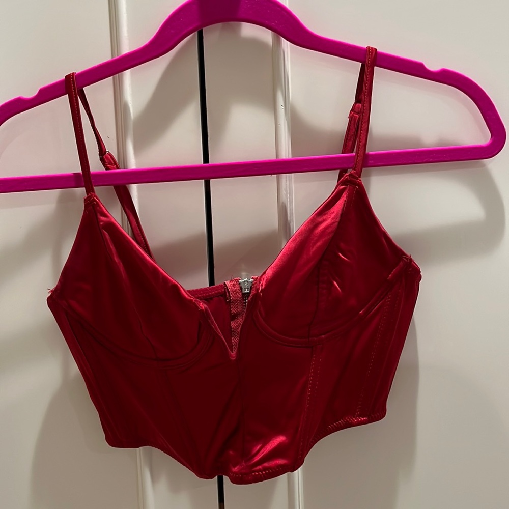Red Corset Crop Top